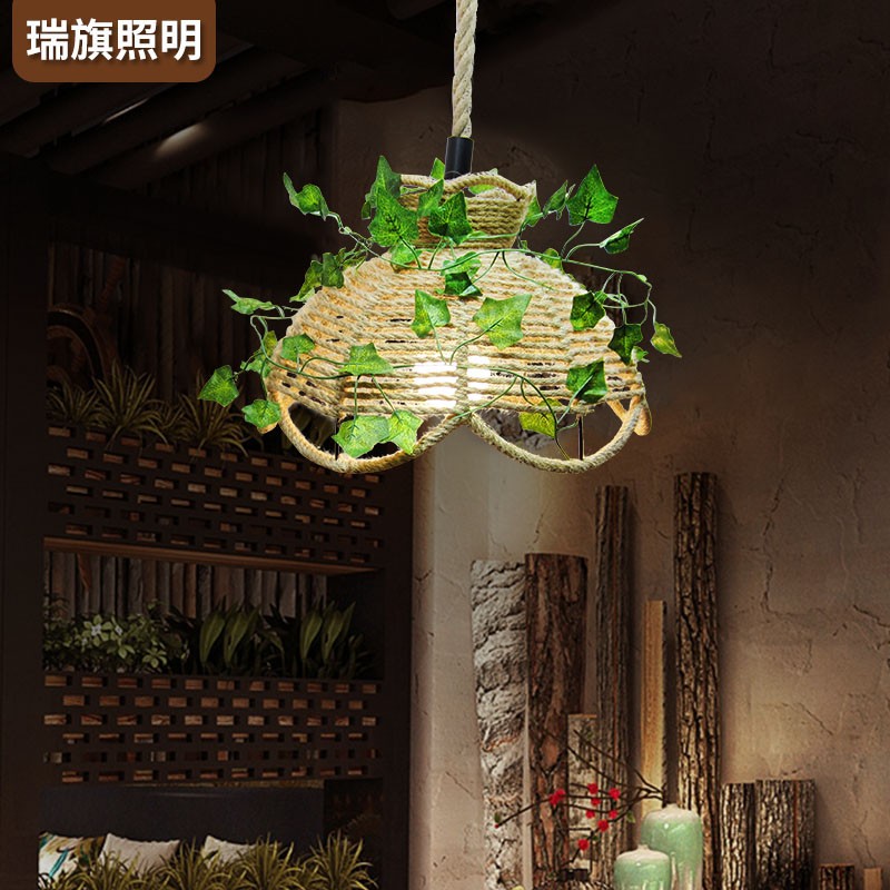 Green Chandelier in an American-style country-themed restaurant