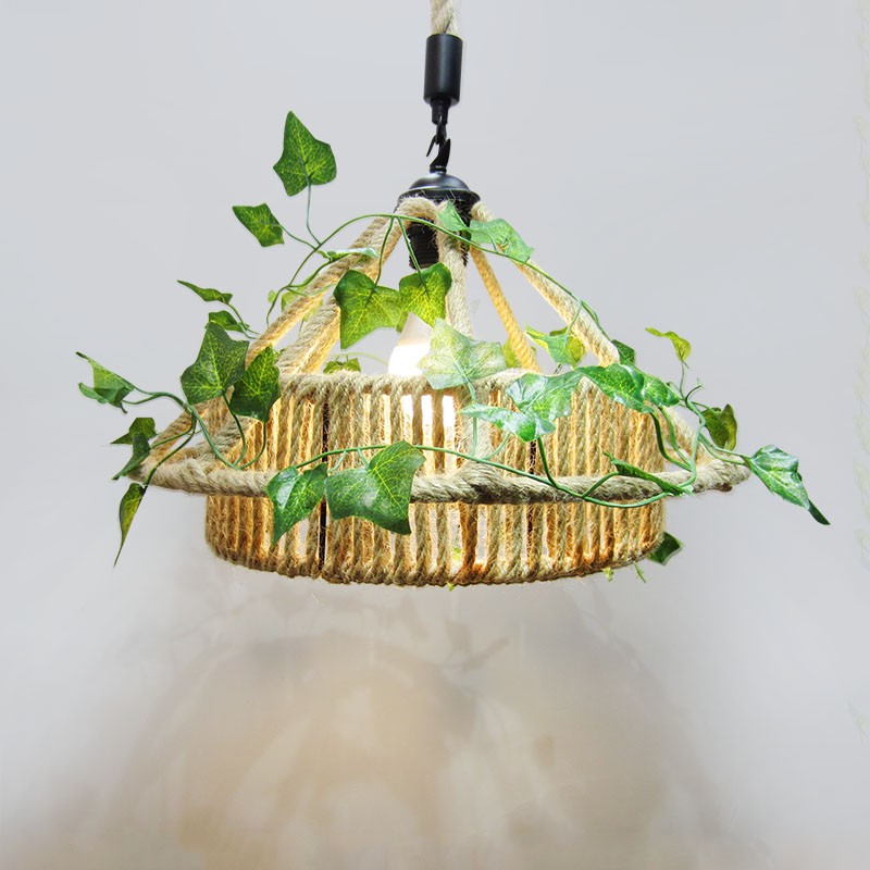 Retro Industrial Wind Tea Shop Coffee Shop Green plant lighting