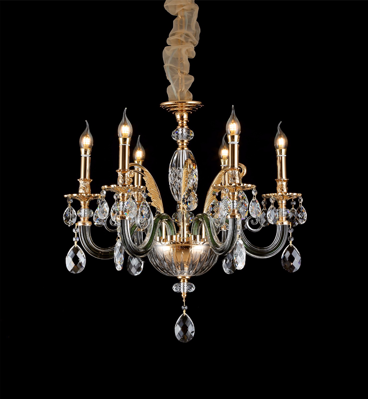 Crystal glass chandelier