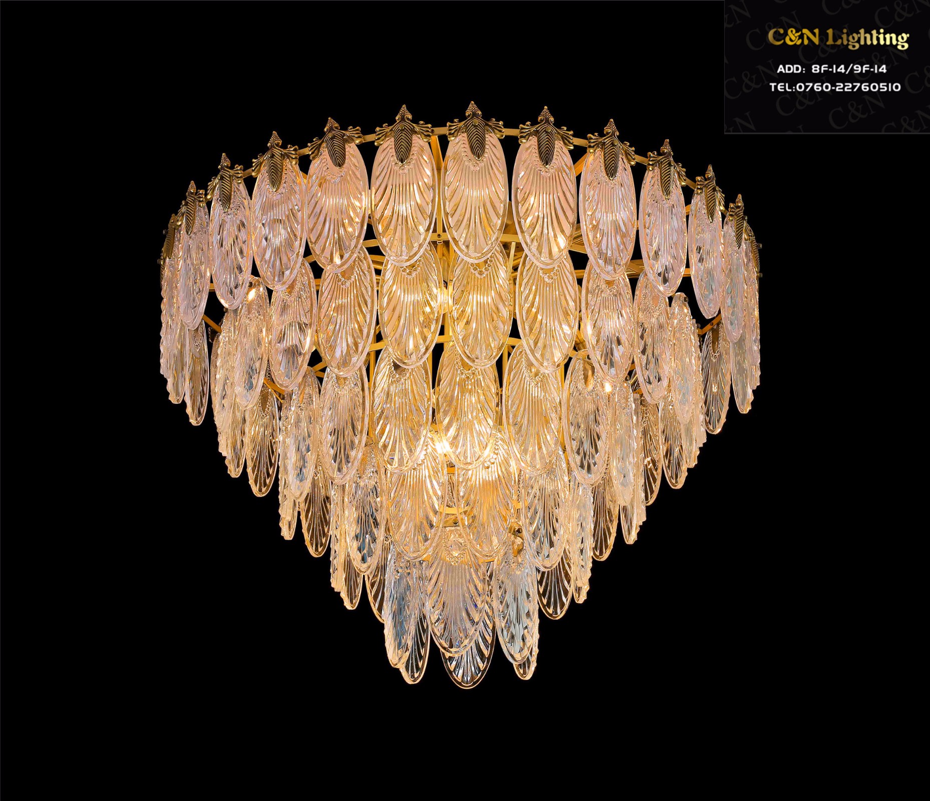 High grade blade glass crystal ceiling lamp