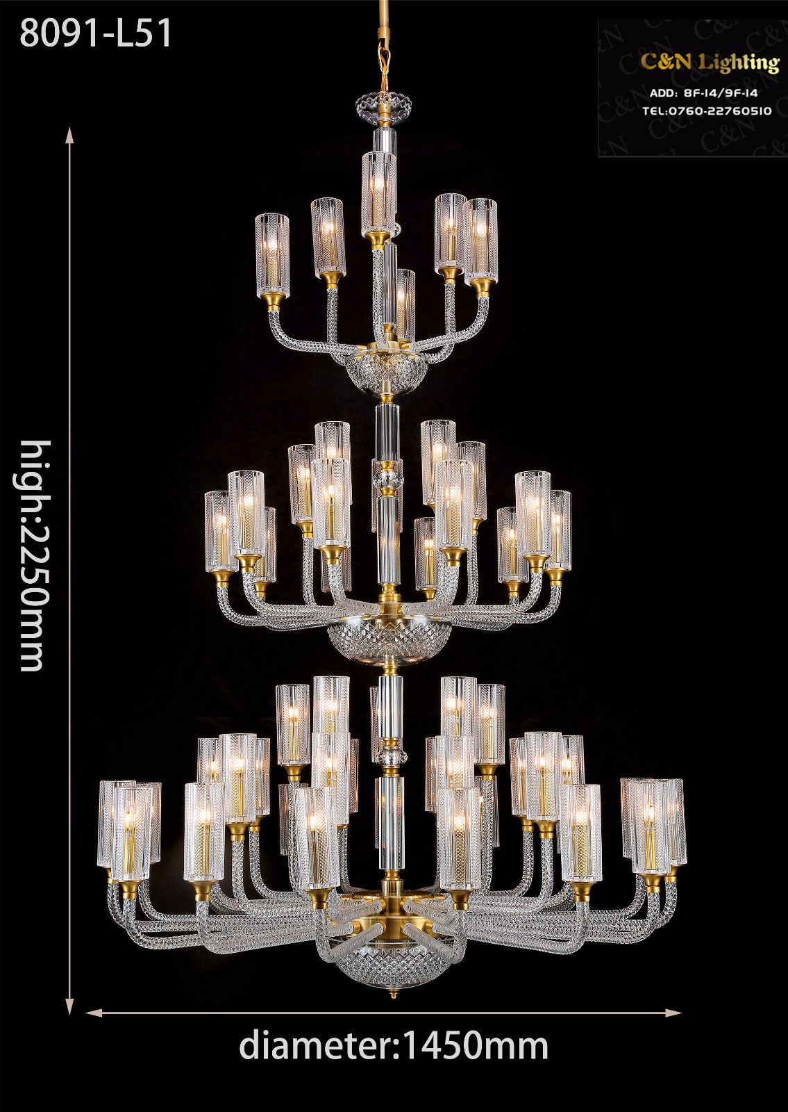 Glass crystal chandelier