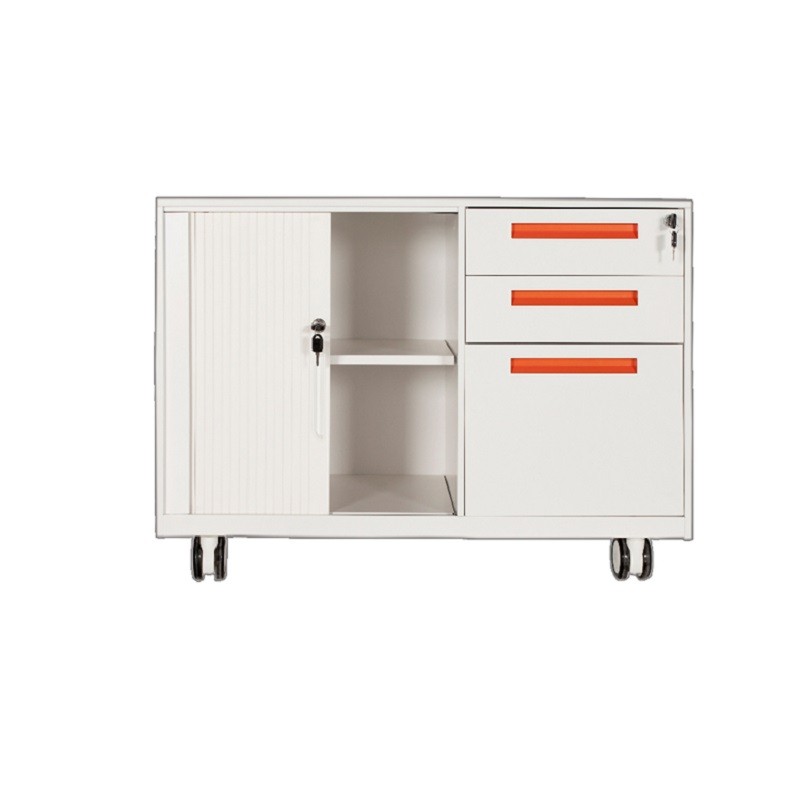 Tambour door storage cabinet  Filing Cabinet Pedestal mobile caddy 