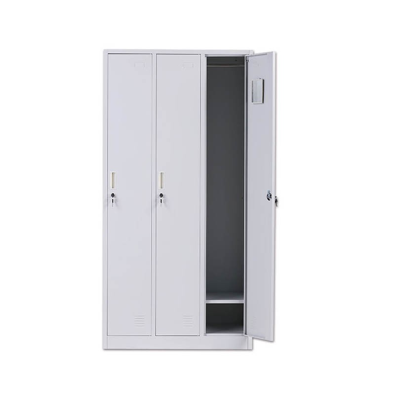 Modern almirah design 3 door steel hanging amoires wardrobes with mirror