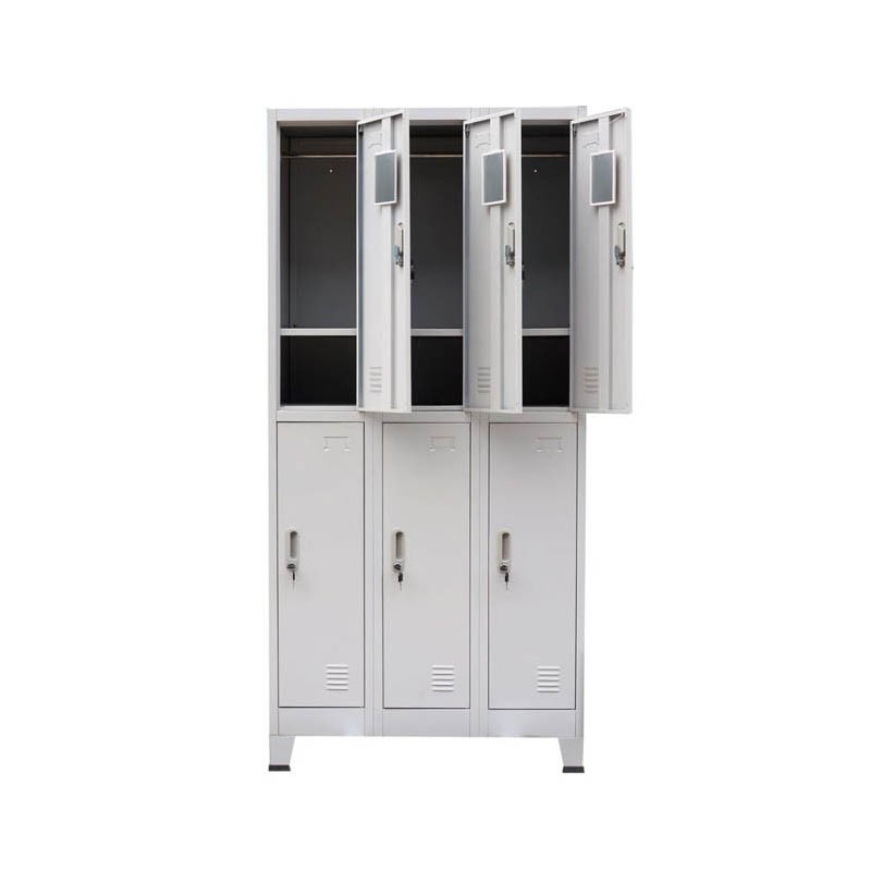 KD large cupboard design six door steel storage  lockers with feet