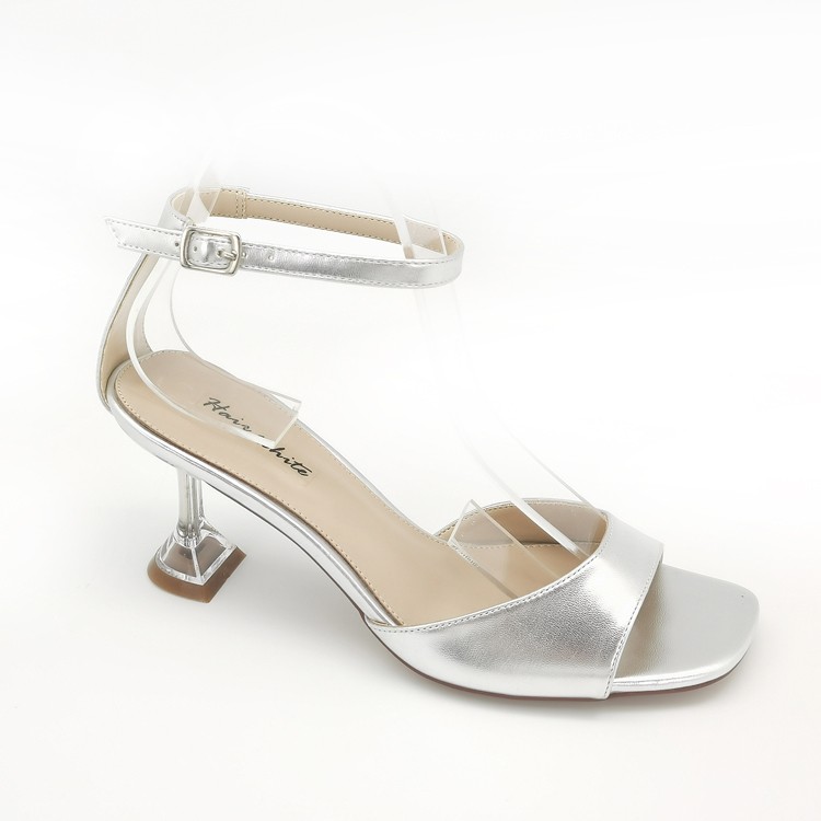 2020SS lateat transparent heel square toe clear upper lady's sandal