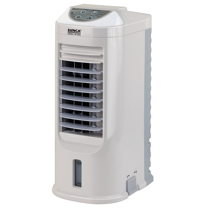 SUNCA 900ml AC/DC AIRCOOLER FAN DARK GREY -WHITE WITH DEGITAL