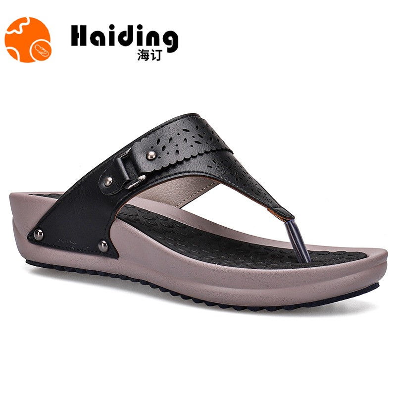 Slope heel toe clip casual comfortable women's sandals