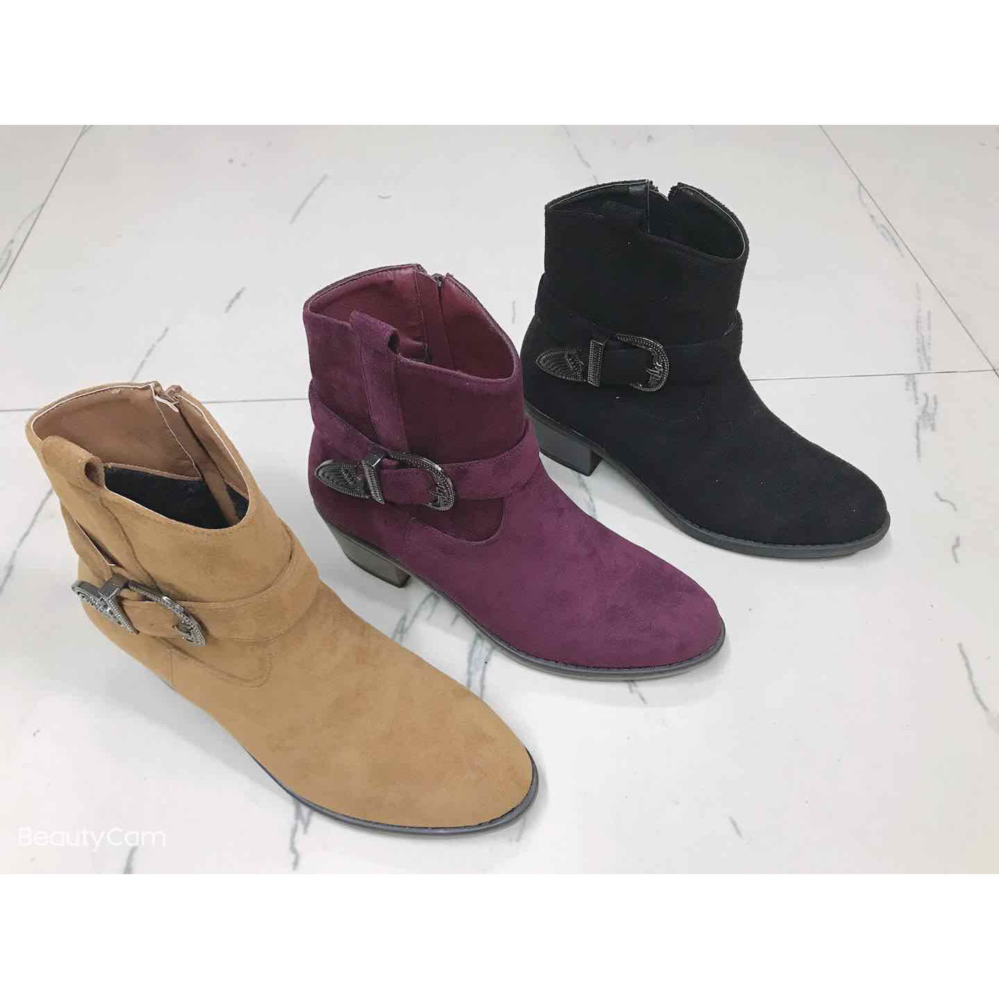 Deep mouth shaped short boots 19002-3