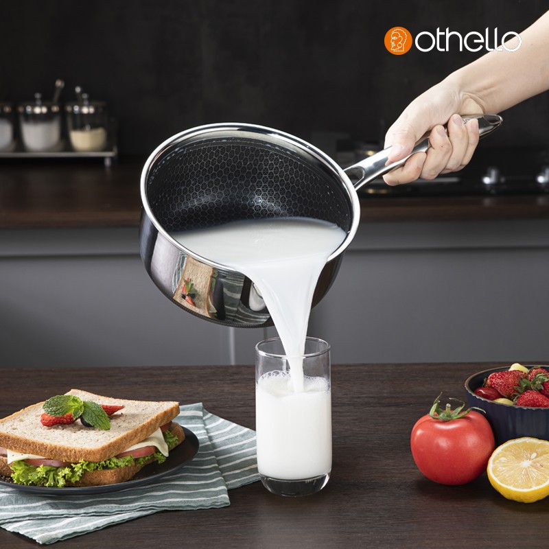  Grace series 18*9cm stainless steel double-sided non-stick milk pan