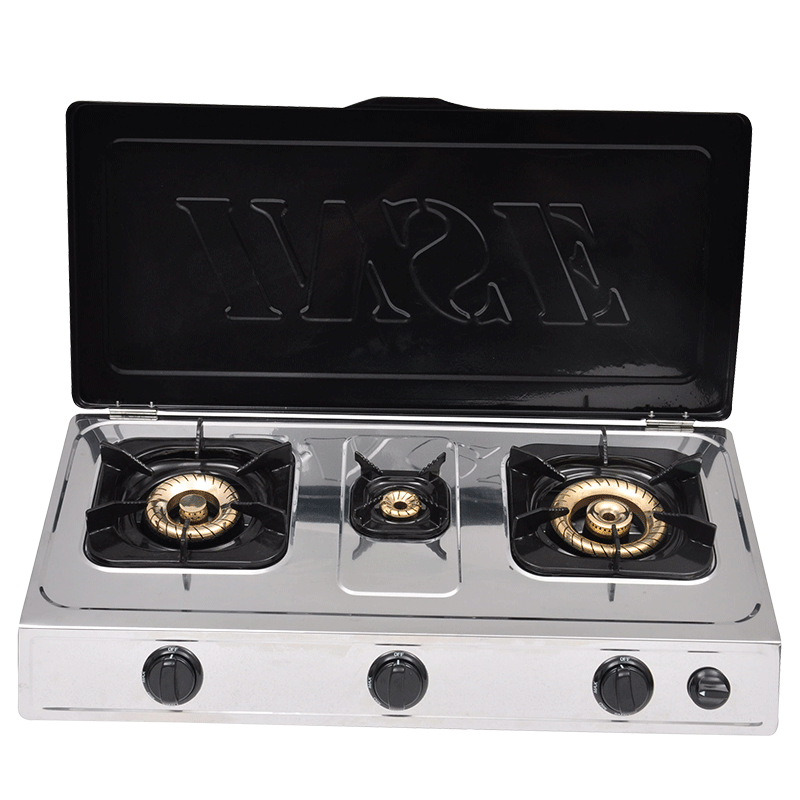 INSE Table top gas stove/gas cooker/Stainless steel /3 burners/ 302