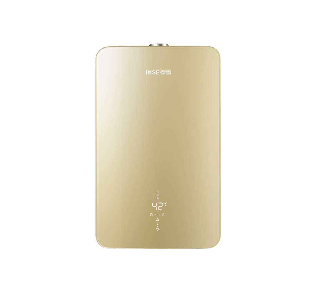  INSE Golden glass panel /Forced type gas water heater /13L/QH1808