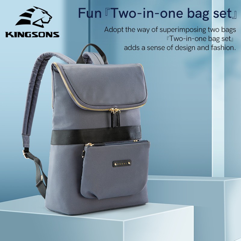 Kingsons 2 in one Stylish lady backpack with small bag