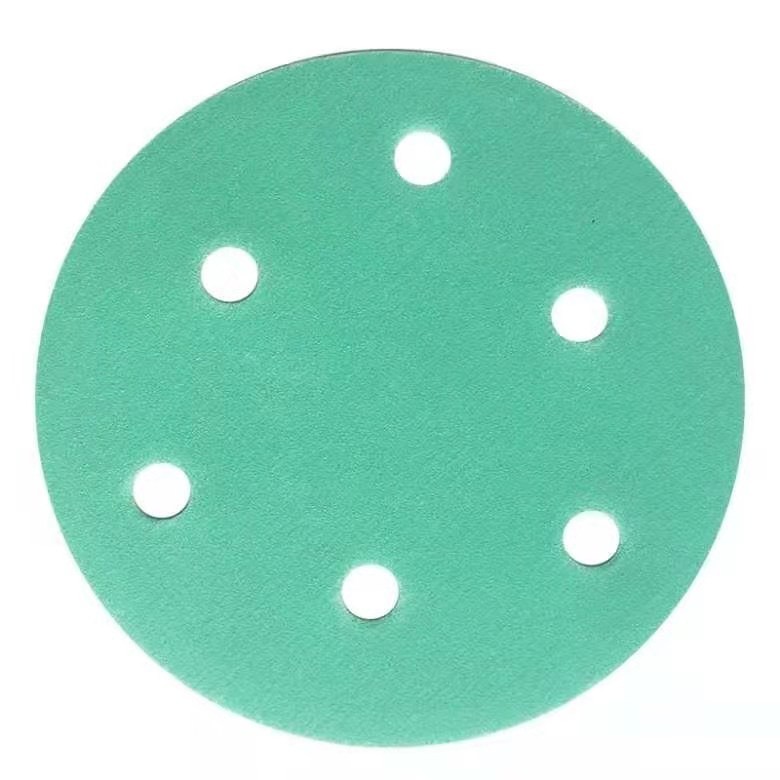 5'' film backing disc green velcro disc sanding paper for metal