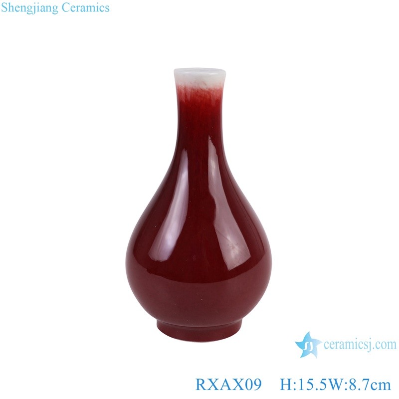 RXAX09 Jingdezhen oxblood small size gall-shaped porcelain vase