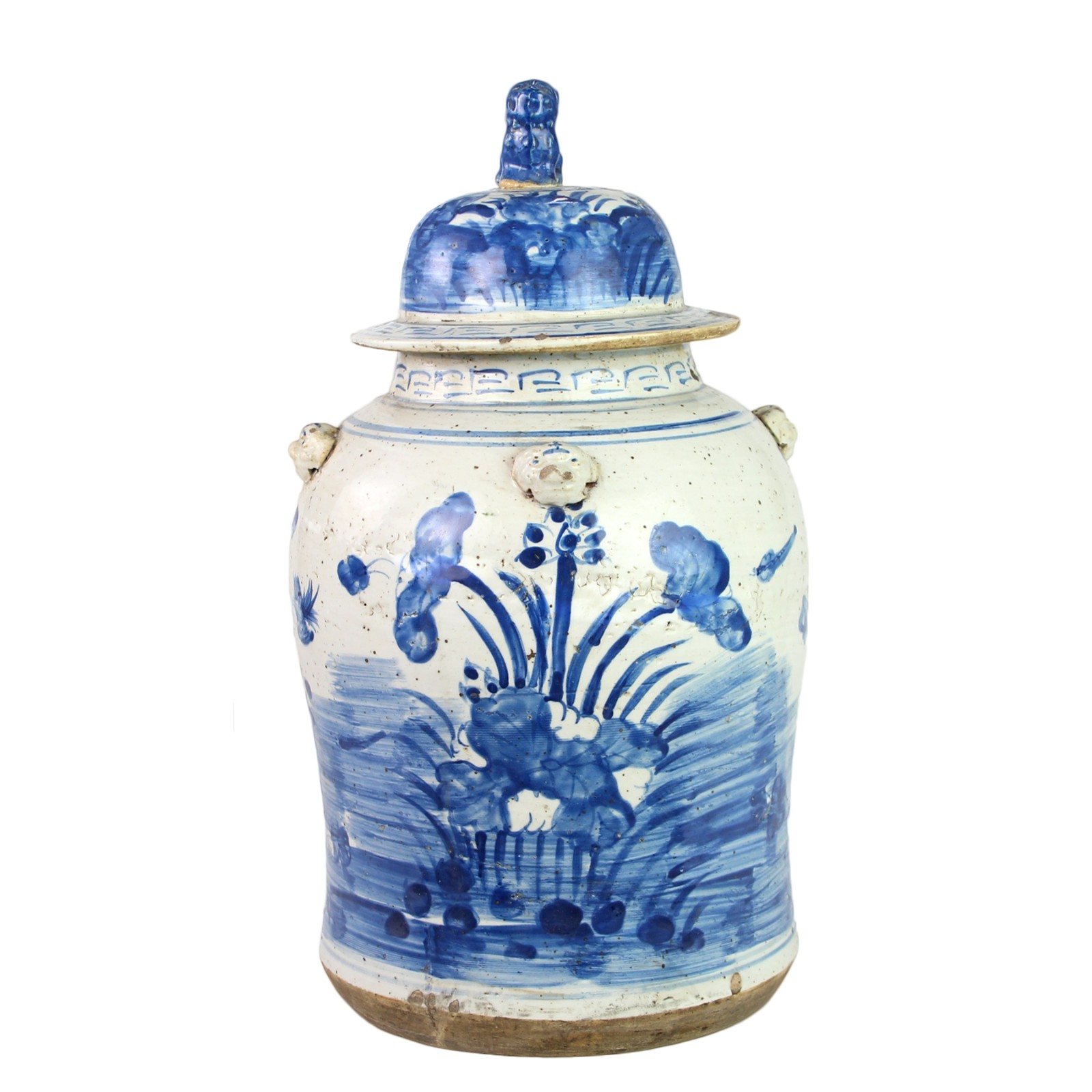 Chinese traditional antique lotus Pattern Ceramic Storage Pot Jars