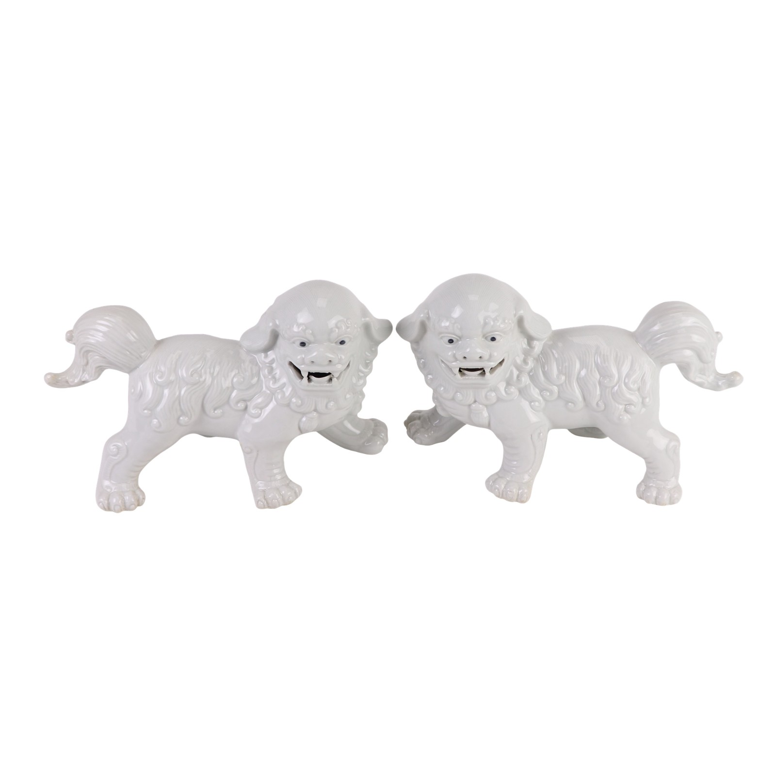 White Color Animal Lion Foo Dog Ceramic statue Figurine